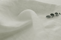 Bianco White - White 100% Linen Fabric Prewashed - detail
