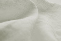 Bianco White - White 100% Linen Fabric Prewashed - close up photo