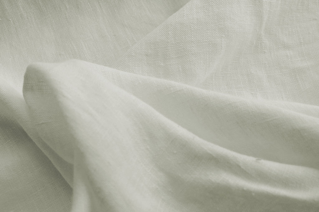 Bianco White - White 100% Linen Fabric Prewashed - large image