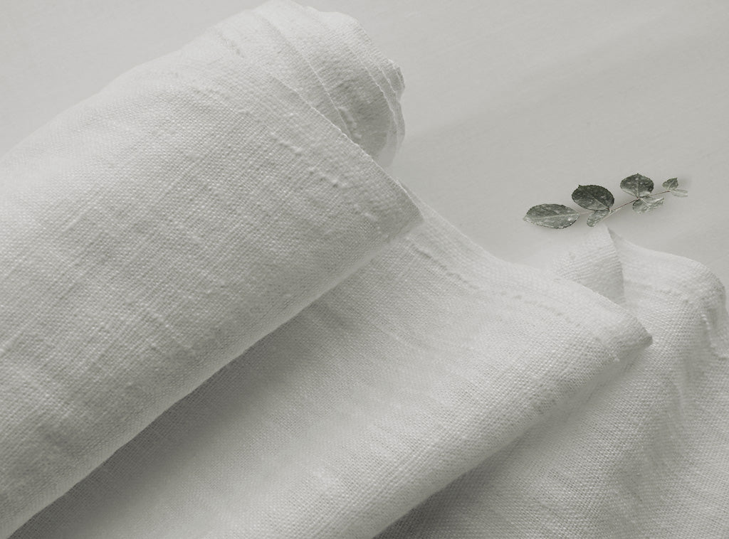 Pure White Linen Fabric - Perfect Brilliant White Linen Fabric for Curtains