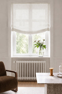 Made To Measure Roman Blind - White Linen Blind Made Relaxed Look