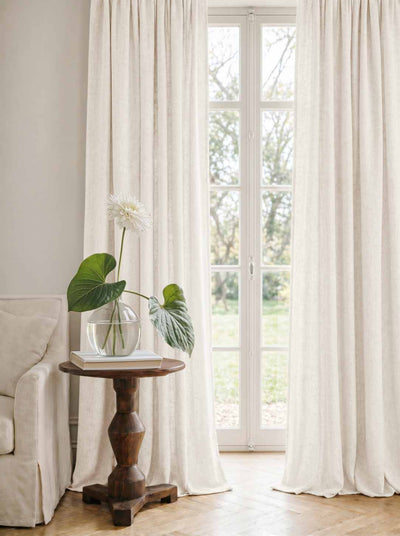 White Linen Curtains - Cotton lined. Made of pre-washed 100% linen Bianco White by Ada & Ina.