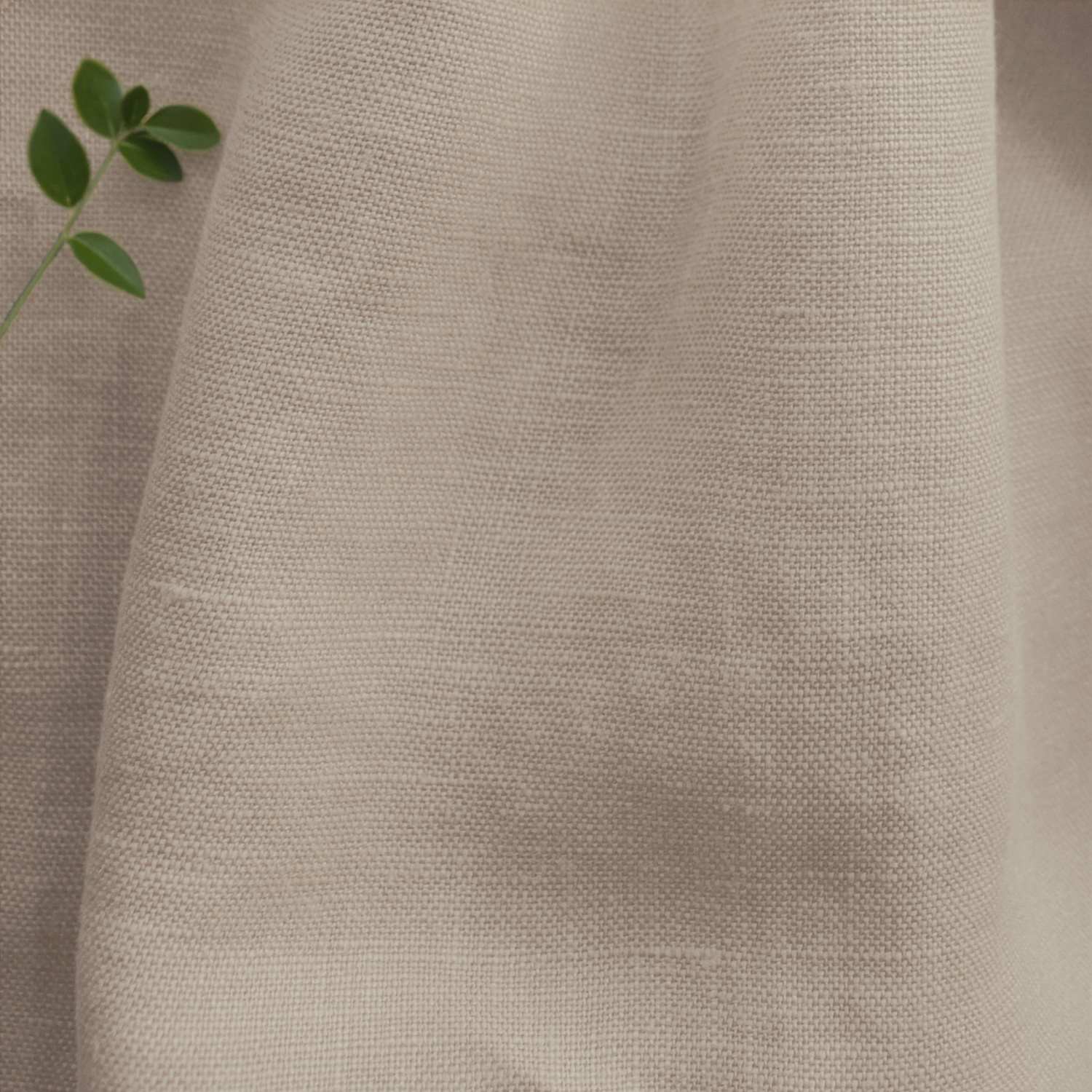Off-white Linen Fabric - close-up. 100% Linen - Beata Bone White by Ada & Ina Fabrics