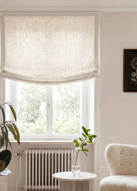White 100% Linen Relaxed blind. Beata Bone White by Ada & Ina