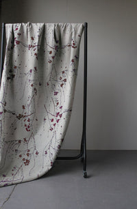 Berry Wine - Natural fabric with Wine Red print