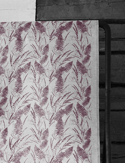 Fernia Wine - Fabric for curtains with Red pattern