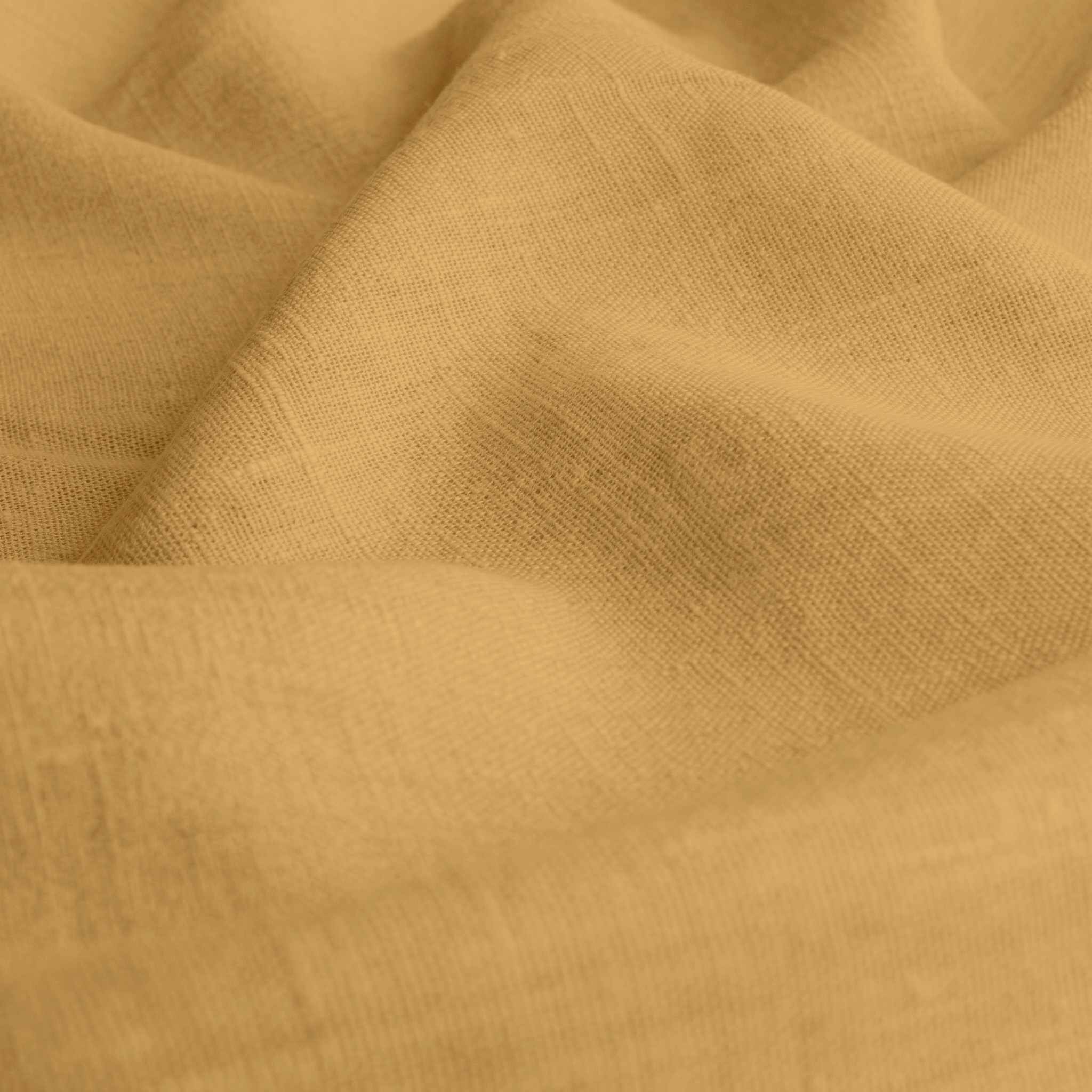 Yellow Linen fabric - pre-washed 100% linen curtain fabric. Bianco Mustard by Ada & Ina.