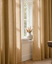Yellow Lined Linen curtains. Linara Mustard by Ada & Ina